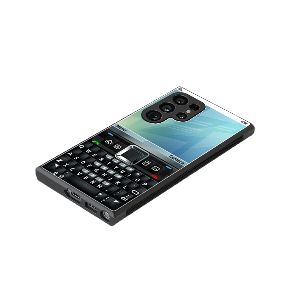 Qwerty Keypad stylish phone case for samsung galaxy s23 ultra | glossy glass and slim fit