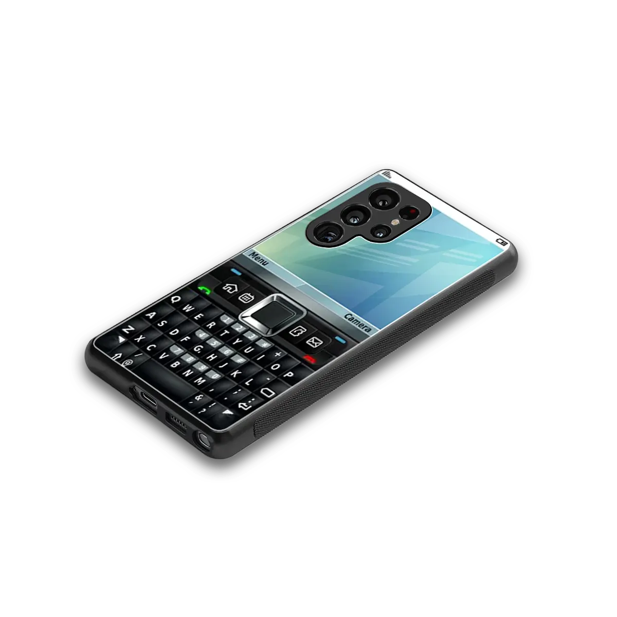 Qwerty Keypad stylish phone case for samsung galaxy s25 ultra | glossy glass and slim fit