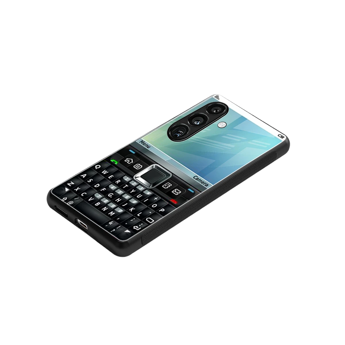 Qwerty Keypad stylish phone case for samsung galaxy s24 fe | glossy glass and slim fit