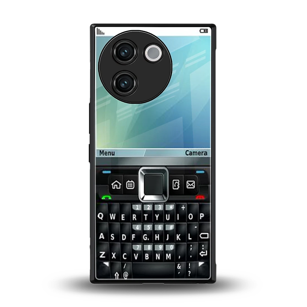 Qwerty Keypad back phone cover | glass case for vivo v30e
