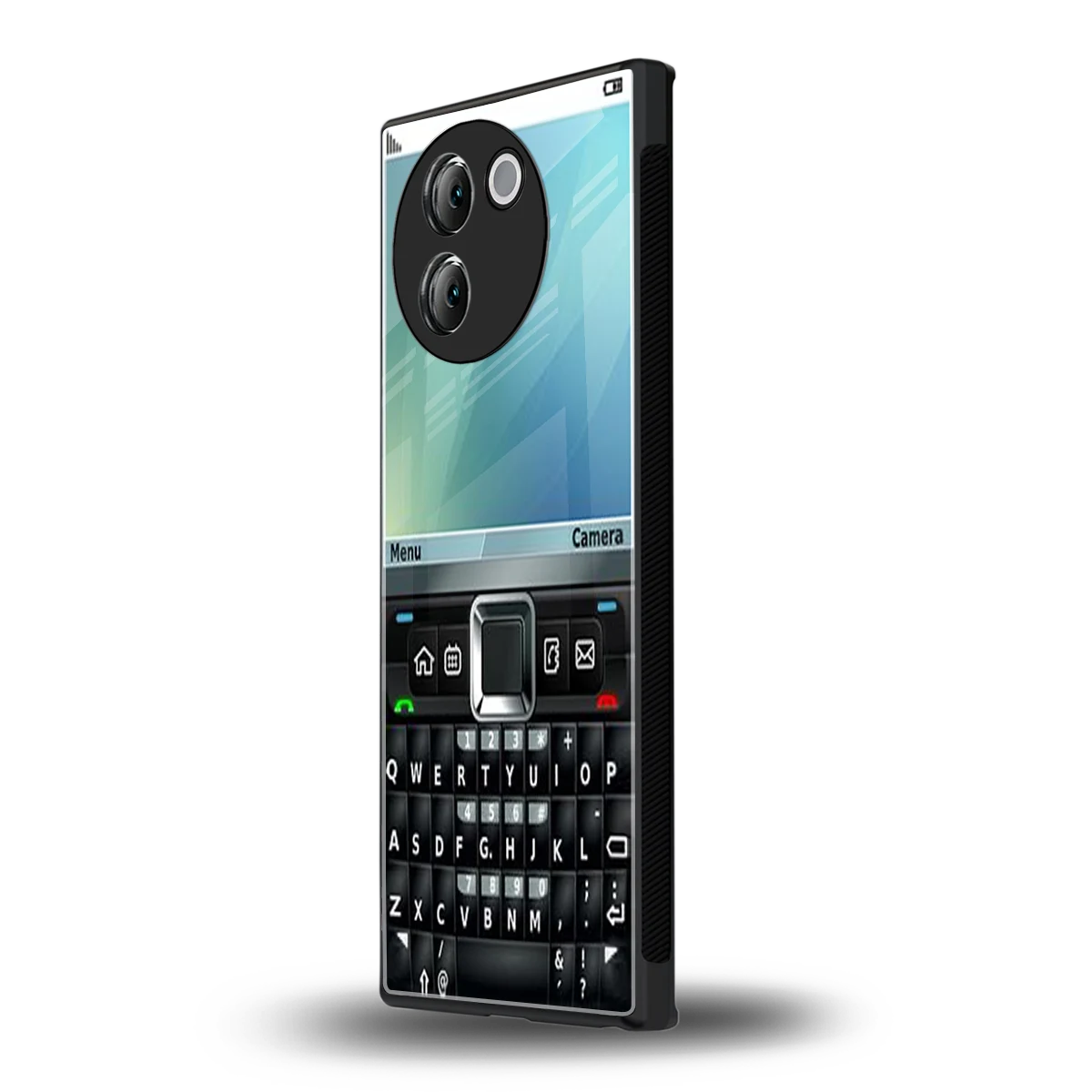 Qwerty Keypad vivo v30e mobile cover | shockproof glass phone case