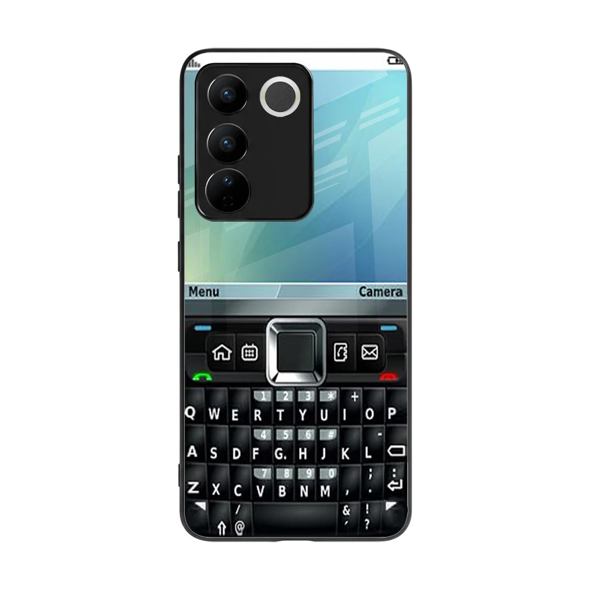 Qwerty Keypad back phone cover | glass case for vivo v27 5g