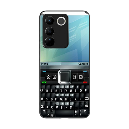 Qwerty Keypad back phone cover | glass case for vivo v27 5g