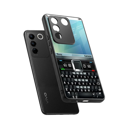 Qwerty Keypad sleek vivo v27 5g cover with tempered glass back and TPU edges