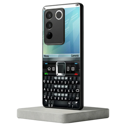 Qwerty Keypad vivo v27 5g mobile cover | shockproof glass phone case