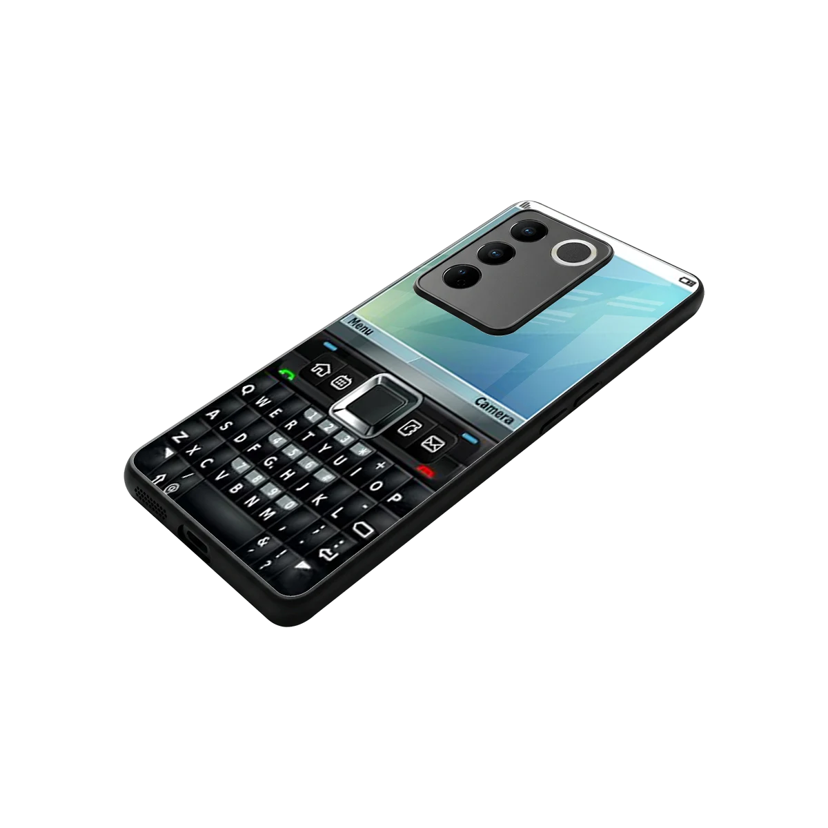 Qwerty Keypad stylish phone case for vivo v27 5g | glossy glass and slim fit