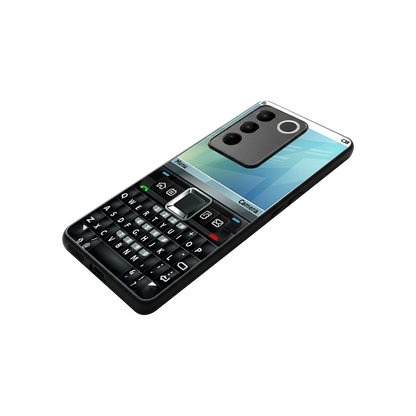 Qwerty Keypad stylish phone case for vivo v27 5g | glossy glass and slim fit