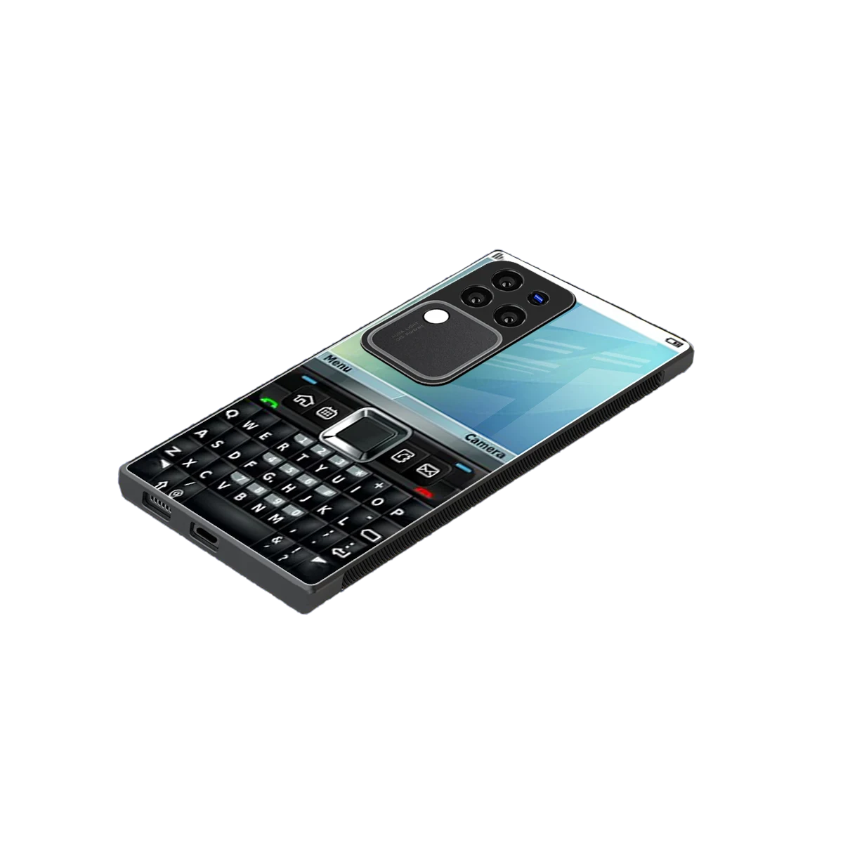 Qwerty Keypad stylish phone case forvivo v30 pro | glossy glass and slim fit