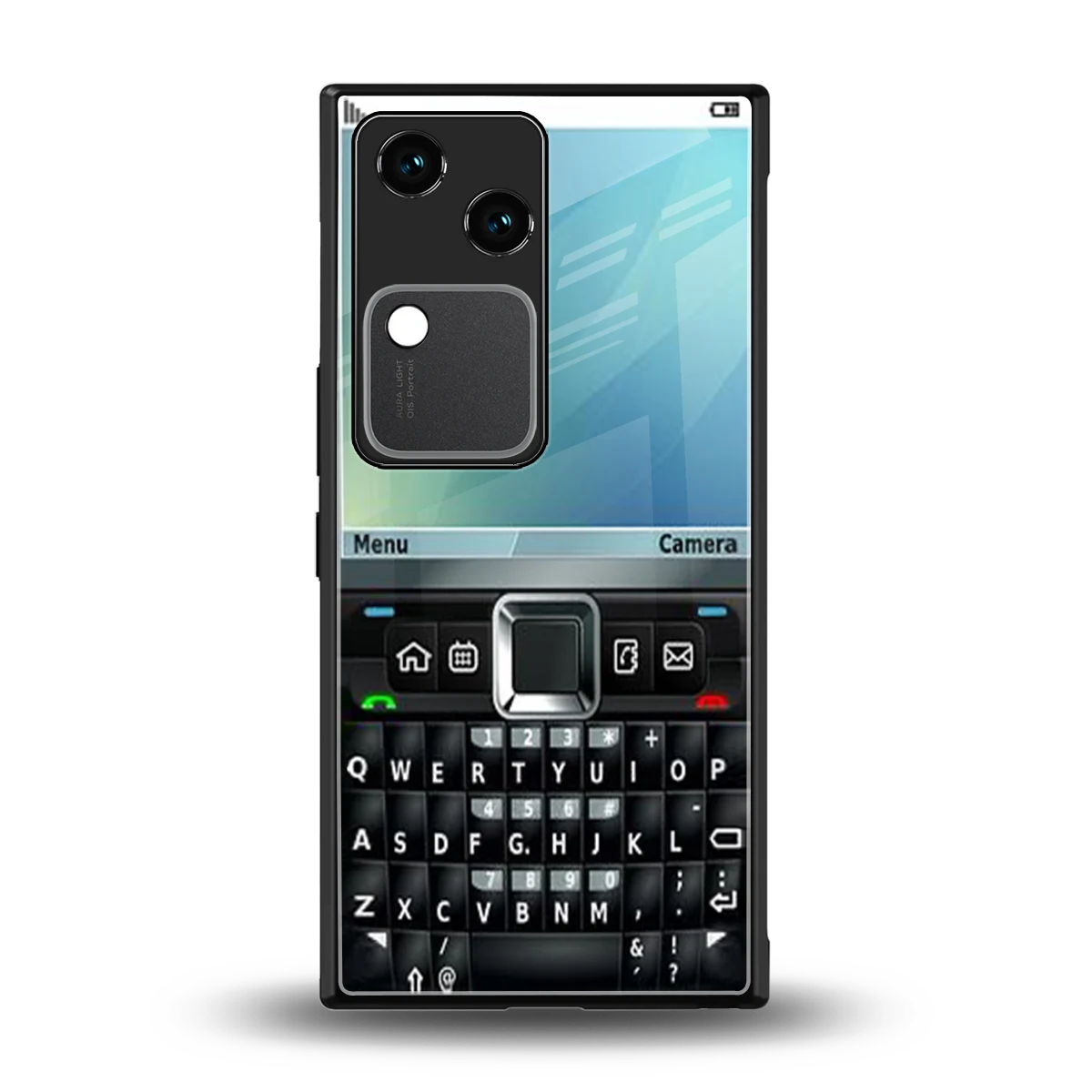 Qwerty Keypad back phone cover | glass case for vivo v30