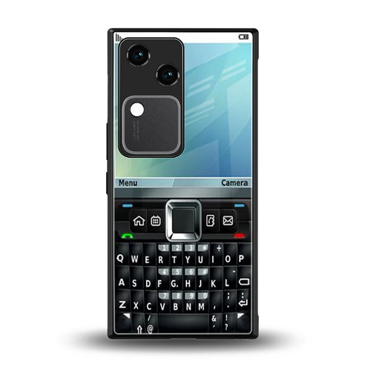Qwerty Keypad back phone cover | glass case for vivo v30