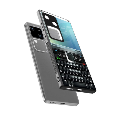 Qwerty Keypad sleek vivo v30 cover with tempered glass back and TPU edges
