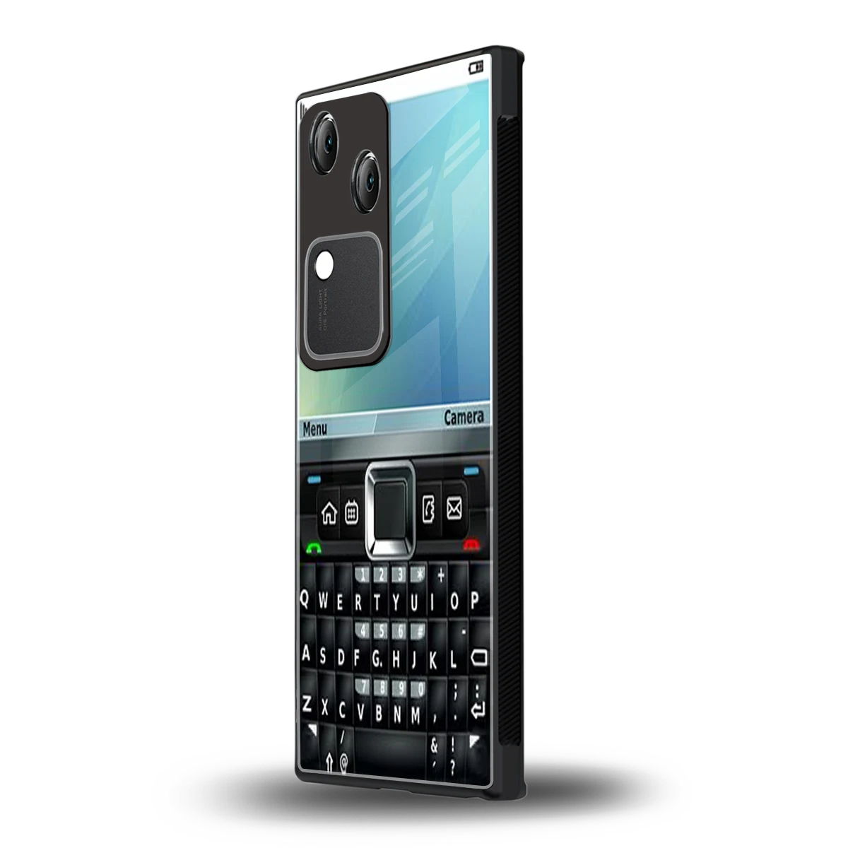 Qwerty Keypad vivo v30 mobile cover | shockproof glass phone case