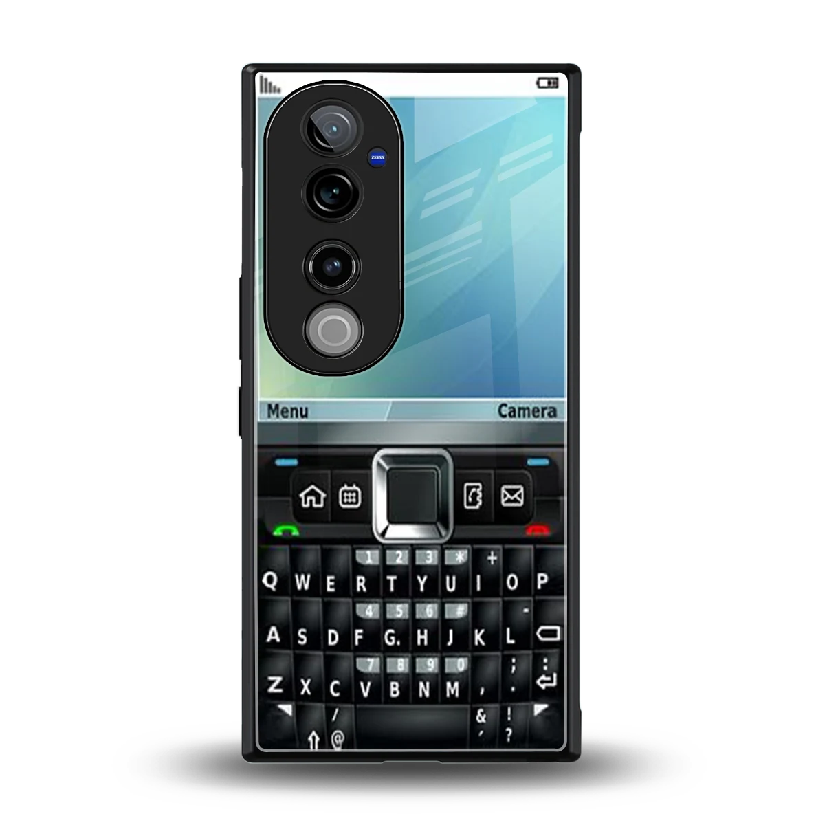 Qwerty Keypad back phone cover | glass case for vivo v40 pro