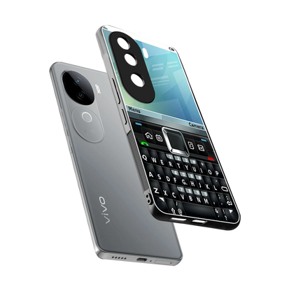 Qwerty Keypad sleek vivo v40e cover with tempered glass back and TPU edges