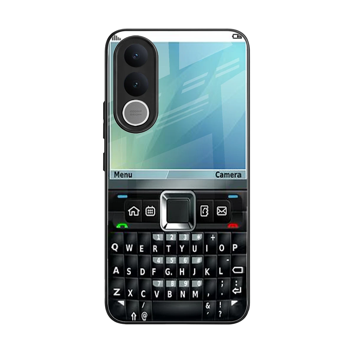 Qwerty Keypad back phone cover | glass case for vivo v70 fe
