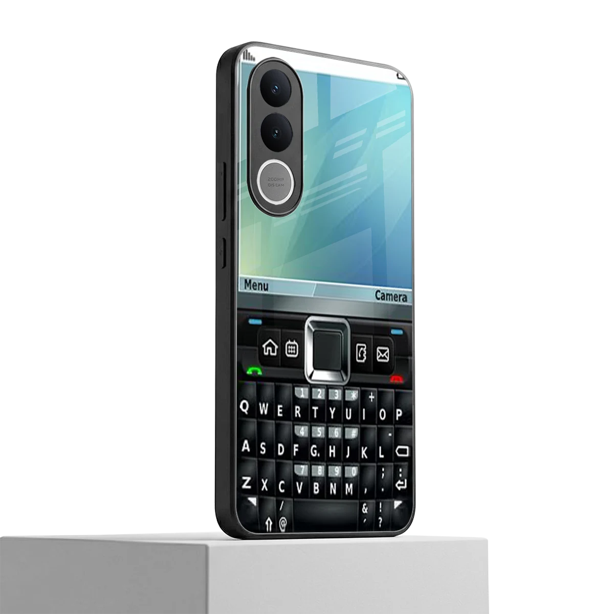 Qwerty Keypad vivo v70 fe mobile cover | shockproof glass phone case