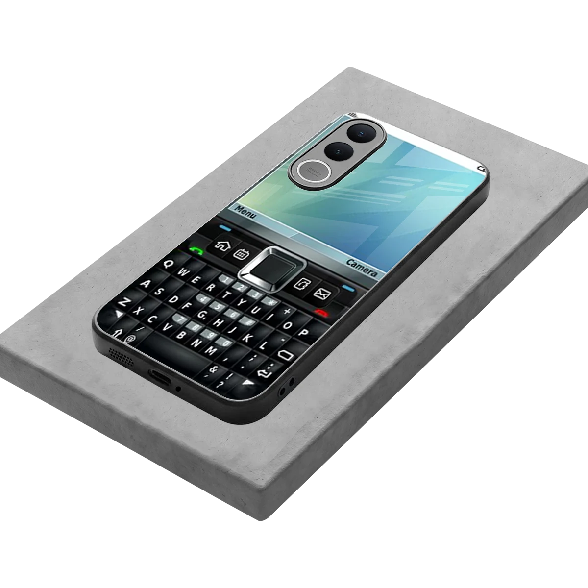 Qwerty Keypad stylish phone case for vivo v70 fe | glossy glass and slim fit