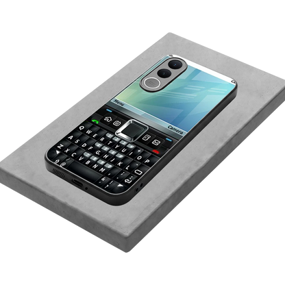 Qwerty Keypad stylish phone case for vivo v70 fe | glossy glass and slim fit