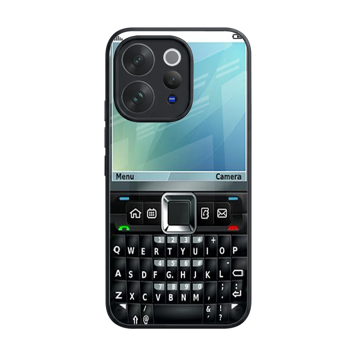 Qwerty Keypad back phone cover | glass case for vivo v70 elite
