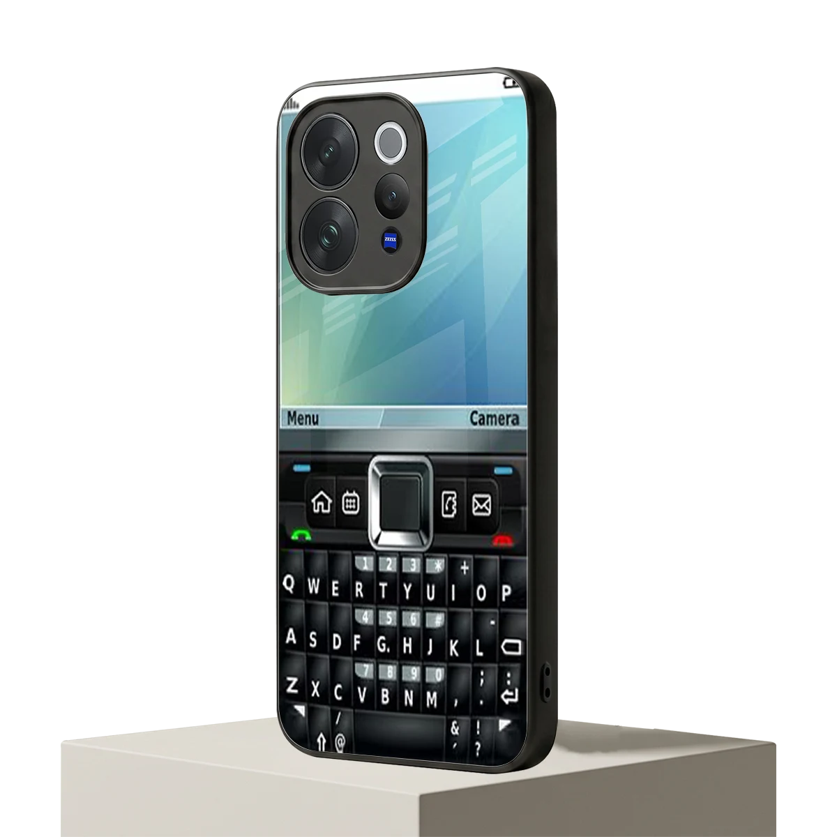 Qwerty Keypad vivo v70 mobile cover | shockproof glass phone case
