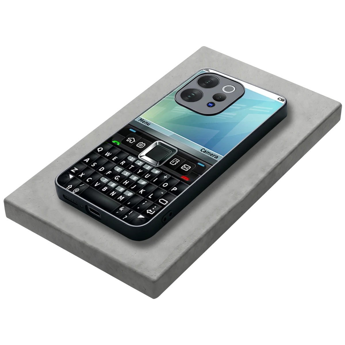 Qwerty Keypad stylish phone case for vivo v70 elite | glossy glass and slim fit