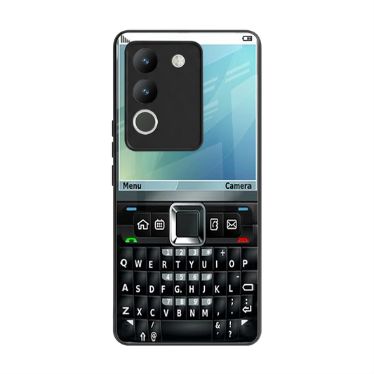 Qwerty Keypad back phone cover | glass case for vivo y200 5g