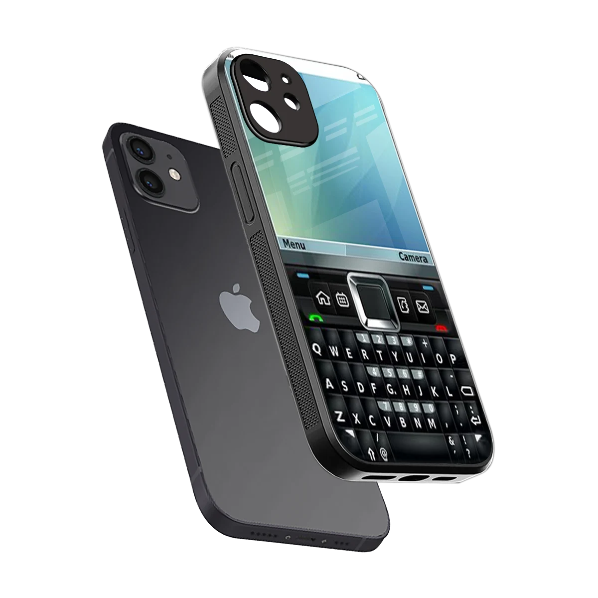 Qwerty Keypad sleek iphone 11 cover with tempered glass back and TPU edges