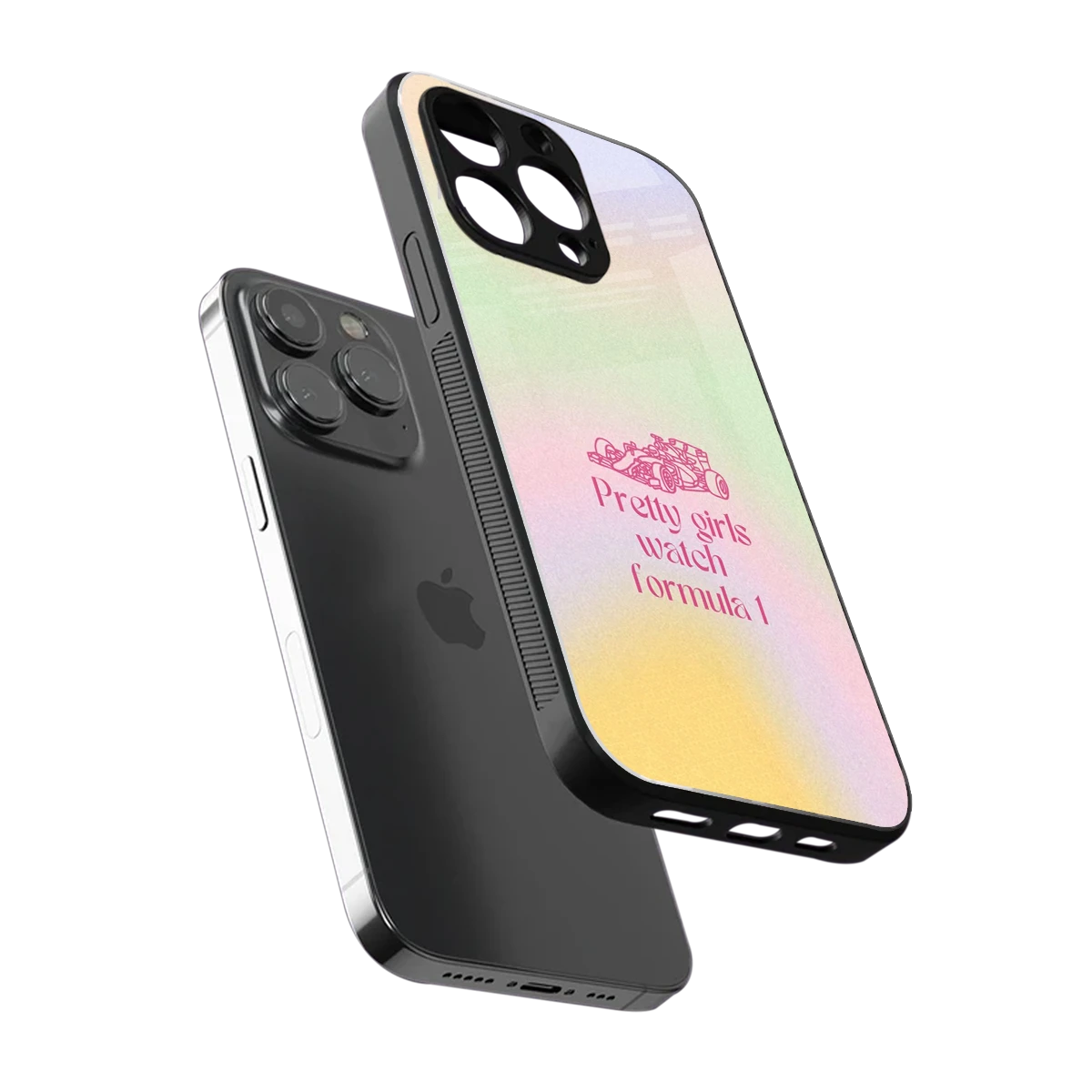 Race Chic sleek iphone 13 pro cover with tempered glass back and TPU edges