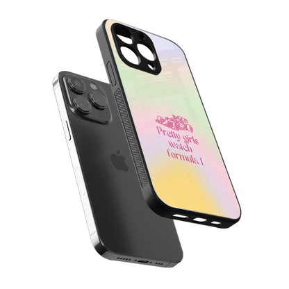 Race Chic sleek iphone 13 pro cover with tempered glass back and TPU edges
