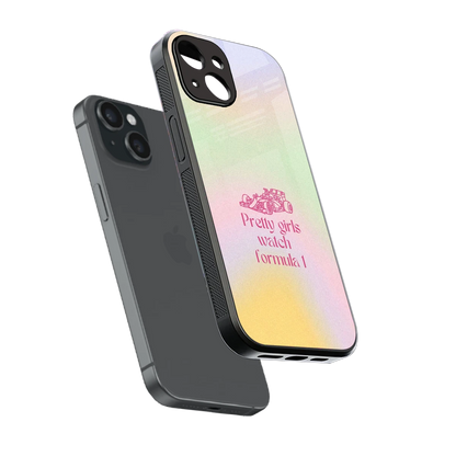 Race Chic sleek iphone 14 cover with tempered glass back and TPU edges