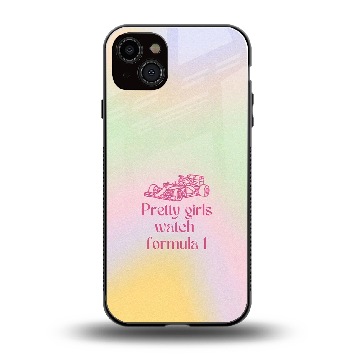 Race Chic back phone cover | glass case for iphone 15 plus