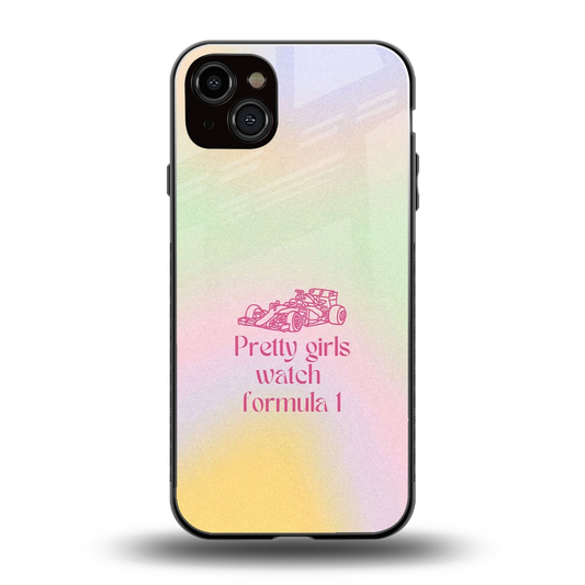 Race Chic back phone cover | glass case for iphone 15 plus