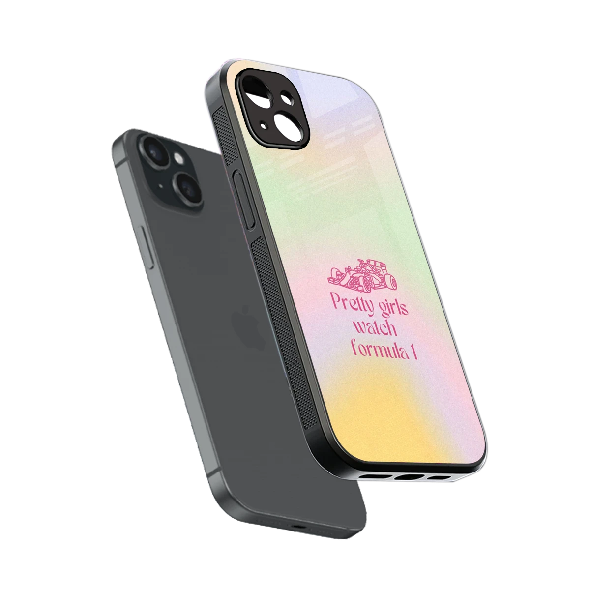 Race Chic sleek iphone 14 plus cover with tempered glass back and TPU edges