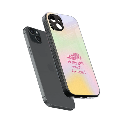 Race Chic sleek iphone 14 plus cover with tempered glass back and TPU edges