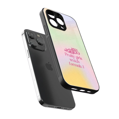 Race Chic sleek iphone 15 pro max cover with tempered glass back and TPU edges