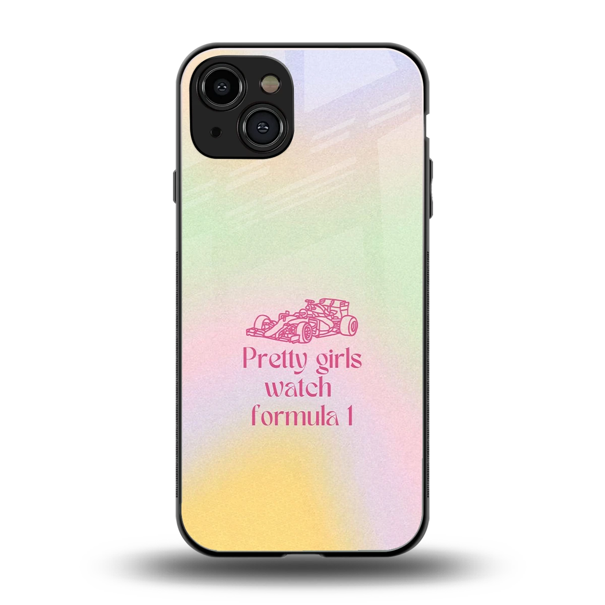 Race Chic back phone cover | glass case for iphone 15