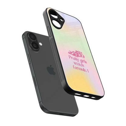 Race Chic sleek iphone 16 plus cover with tempered glass back and TPU edges