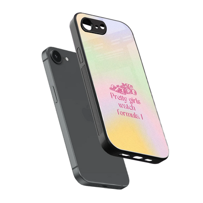 Race Chic sleek iphone 16e cover with tempered glass back and TPU edges