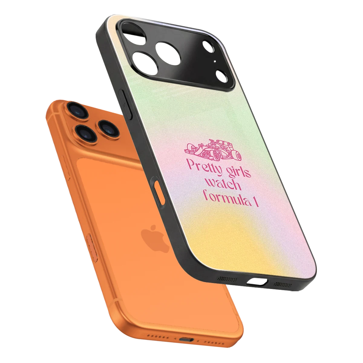 Race Chic sleek iphone 17 pro max cover with tempered glass back and TPU edges