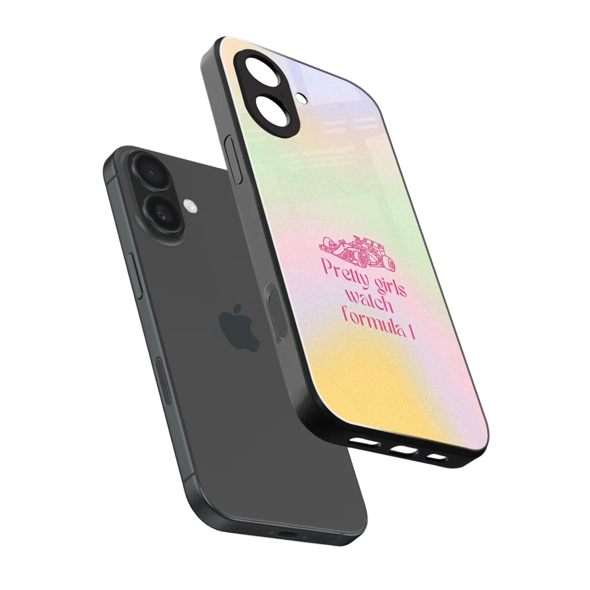 Race Chic sleek iphone 17 cover with tempered glass back and TPU edges