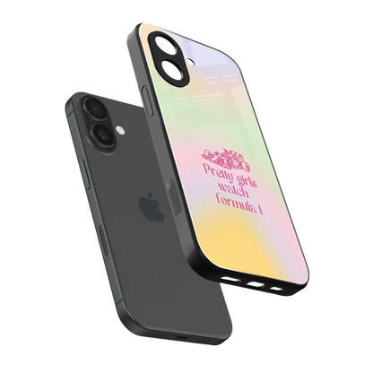 Race Chic sleek iphone 17 cover with tempered glass back and TPU edges