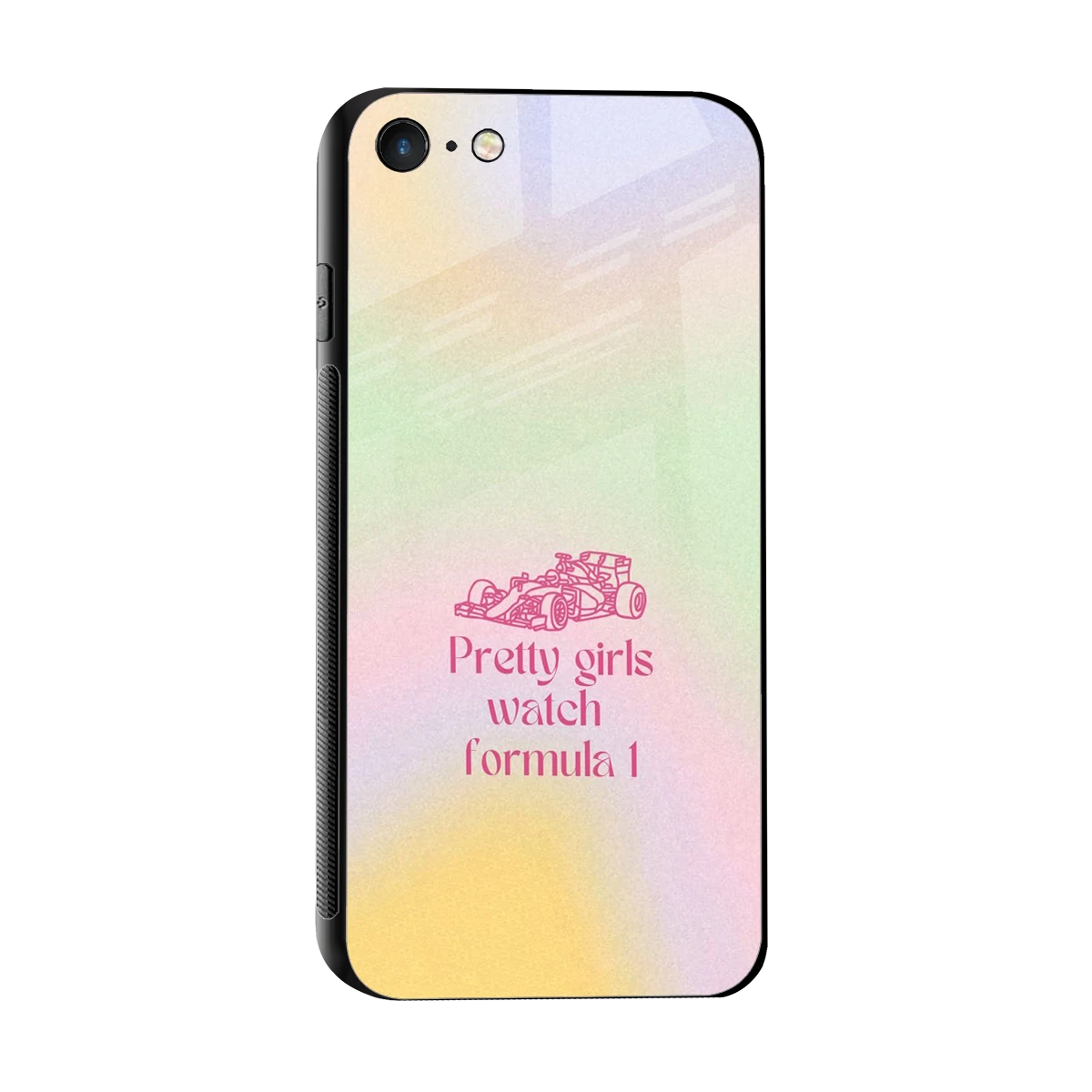Race Chic sleek iphone 7 cover with tempered glass back and TPU edges