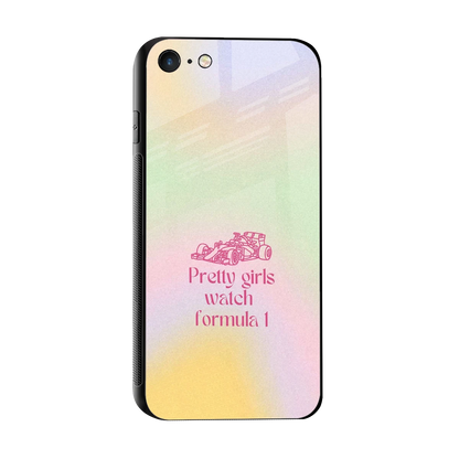 Race Chic sleek iphone 7 cover with tempered glass back and TPU edges