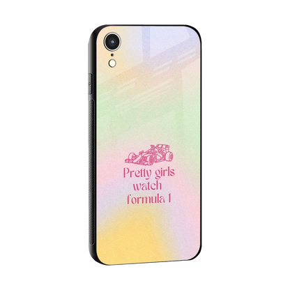 Race Chic sleek iphone xr cover with tempered glass back and TPU edges