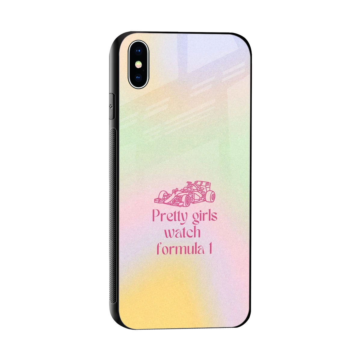 Race Chic sleek iphone xs max cover with tempered glass back and TPU edges