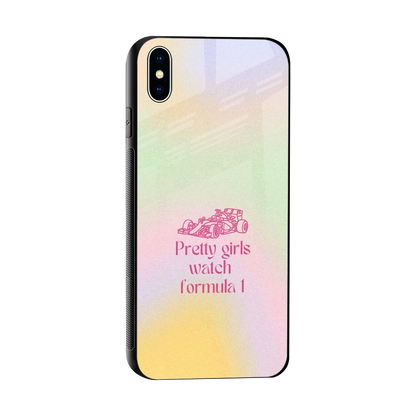 Race Chic sleek iphone xs max cover with tempered glass back and TPU edges