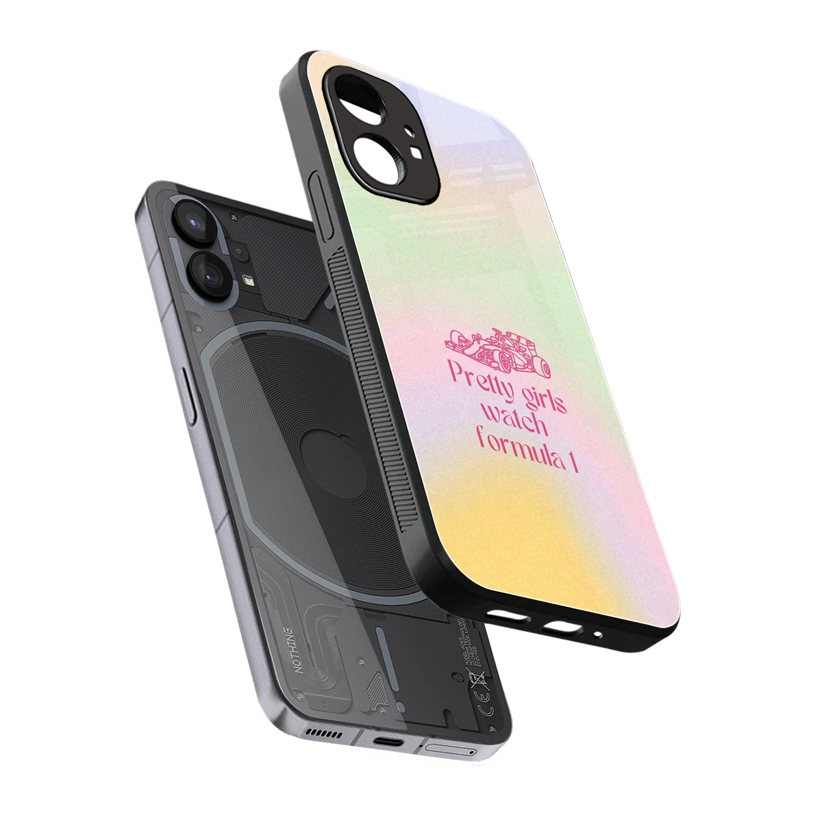 Race Chic sleek nothing phone 1 cover with tempered glass back and TPU edges