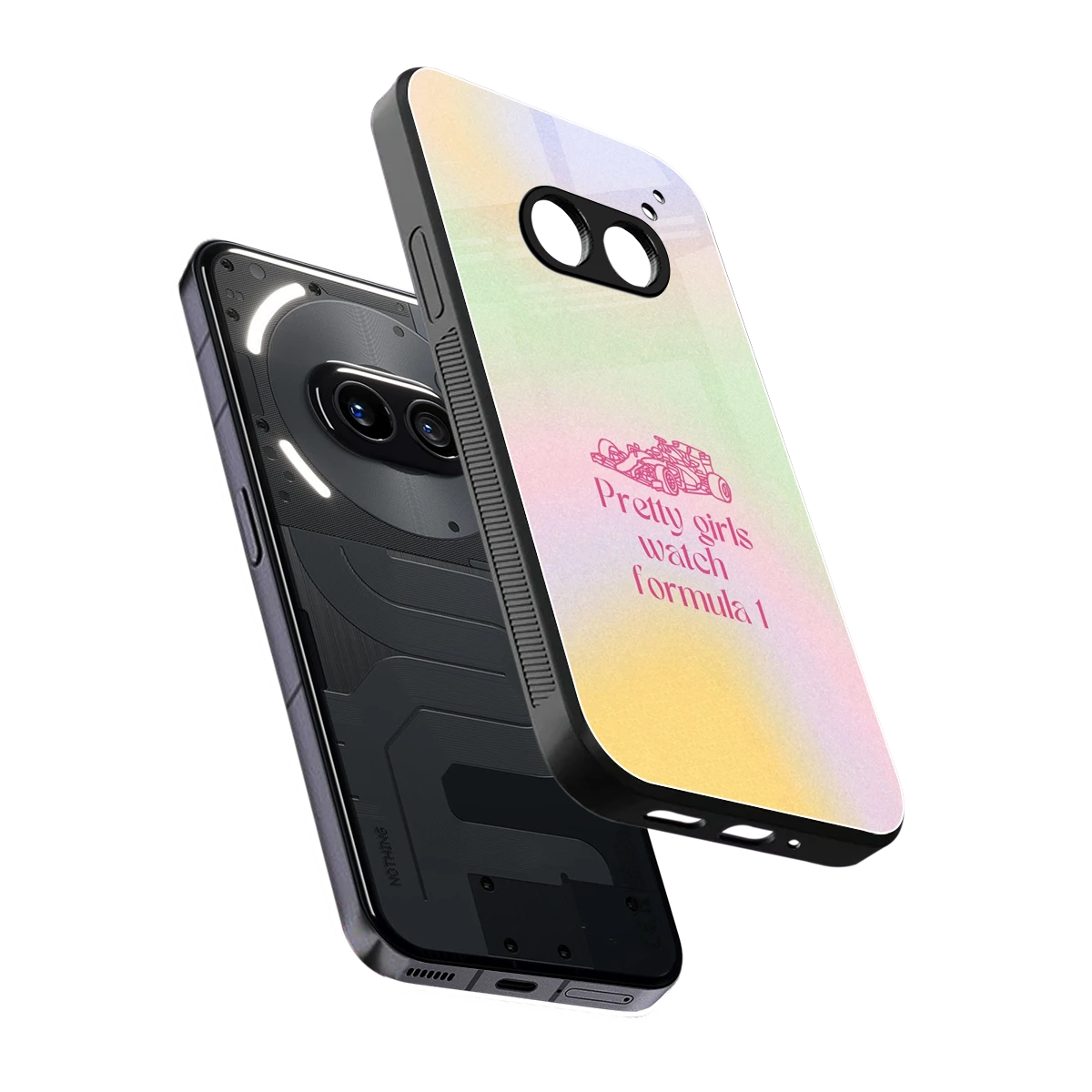 Race Chic sleek nothing phone 2a cover with tempered glass back and TPU edges
