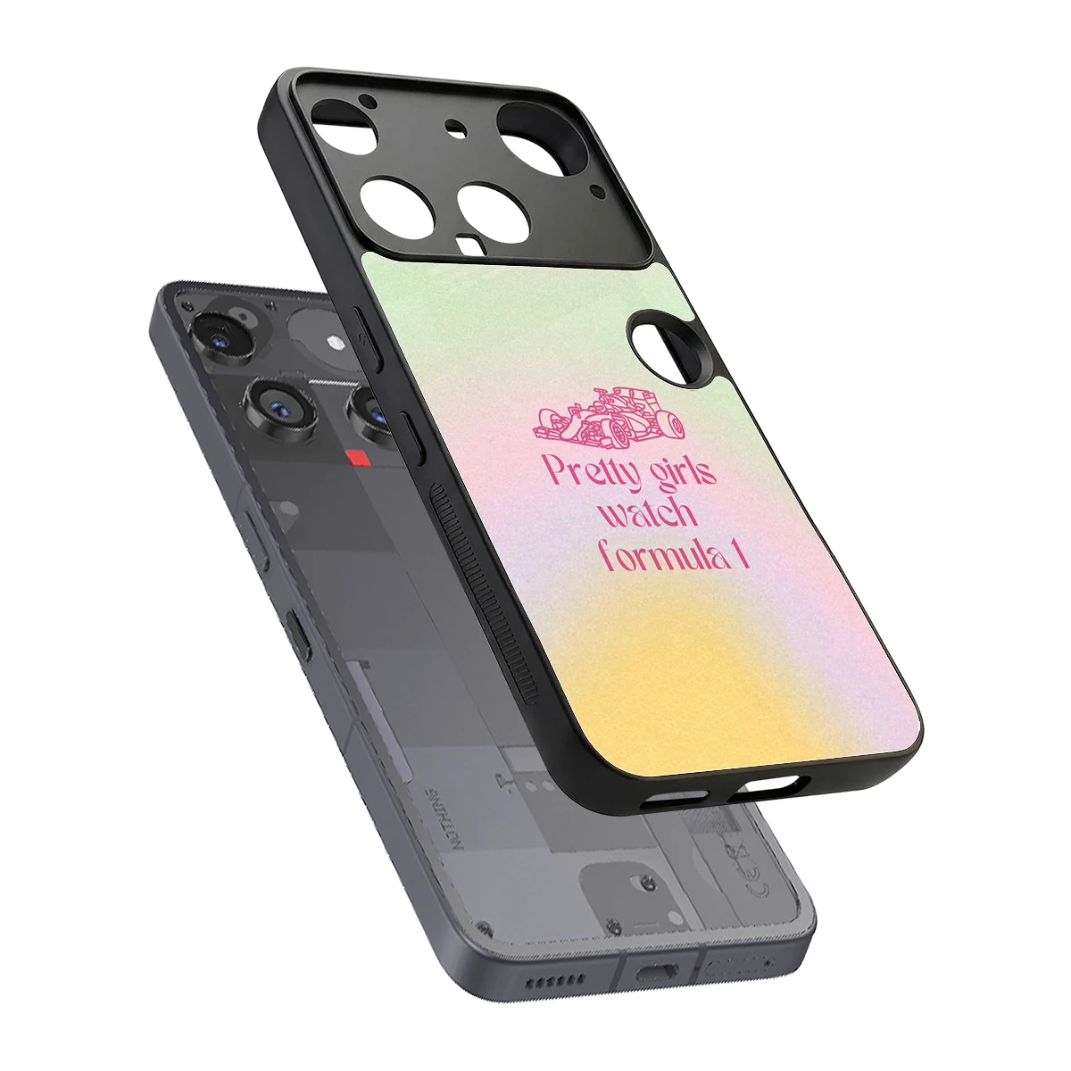 Race Chic sleek nothing phone 3 cover with tempered glass back and TPU edges