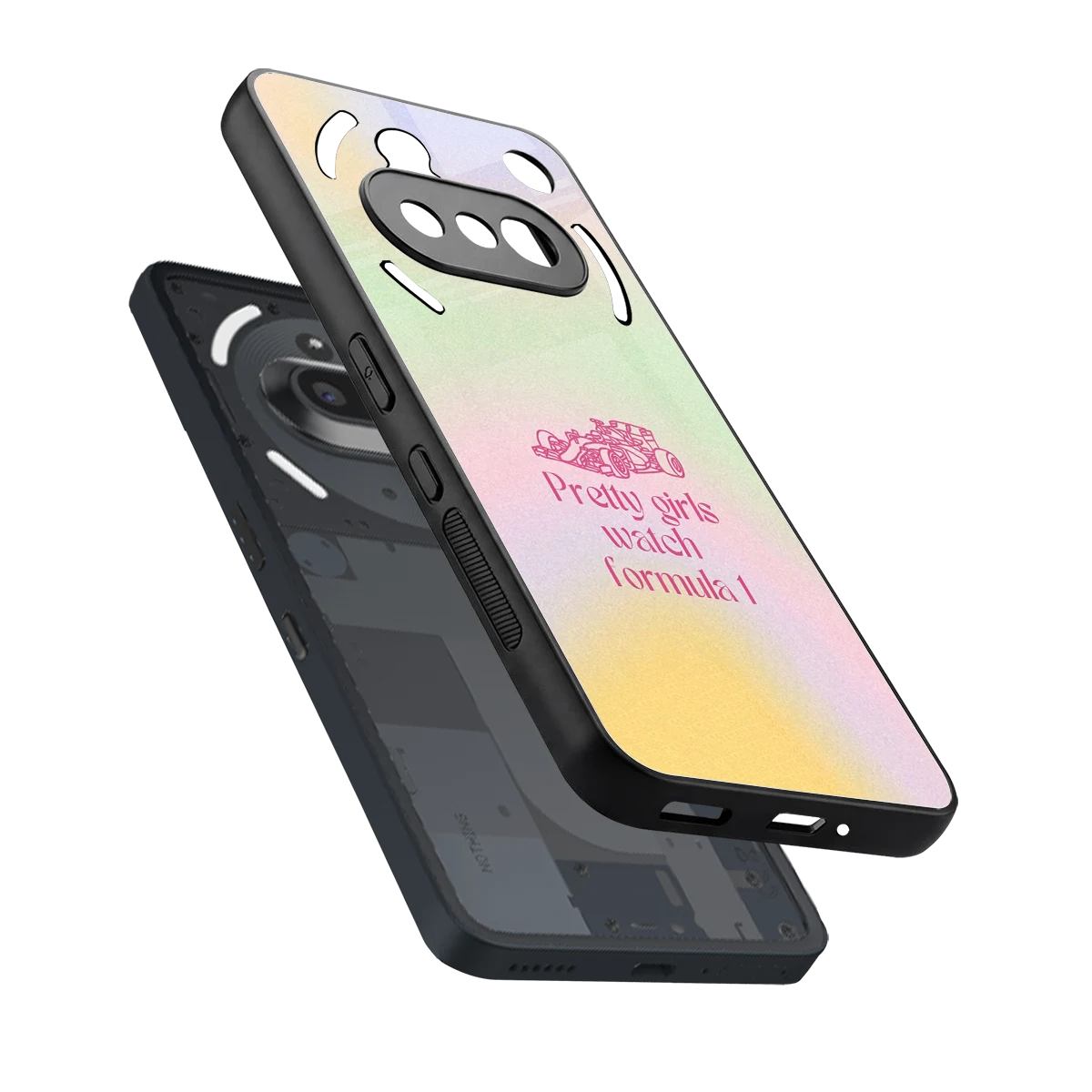 Race Chic sleek nothing phone 3a cover with tempered glass back and TPU edges